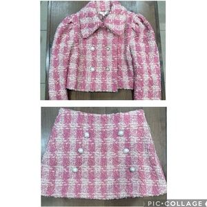 [LoveShackFancy] Set: Mews Cropped Jacket & Gibson Mini Skirt